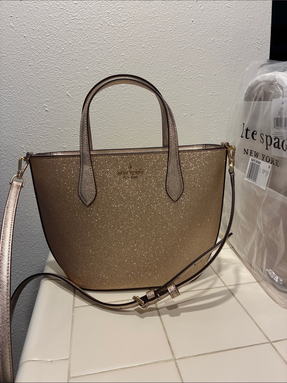 kate spade Neutral Canvas Tote with Top Handles - Picture 3 of 3